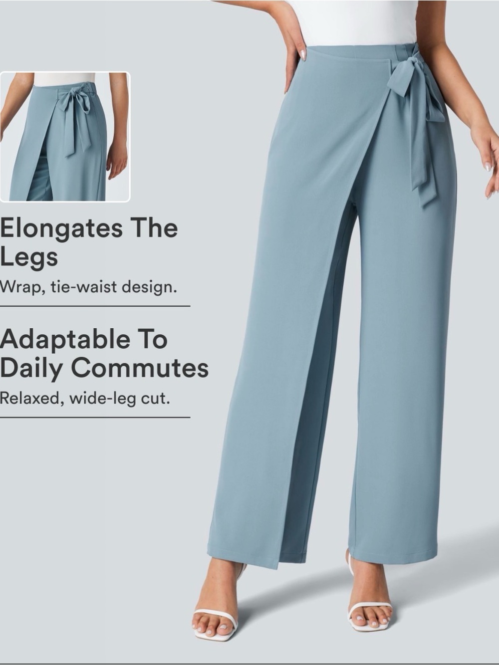 HALARA Flex High Waisted Tie Side Wide Leg Pants